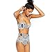 Walant Women's Halter Geometric Print High Waisted Swimsuit Bathing Suits Bikini