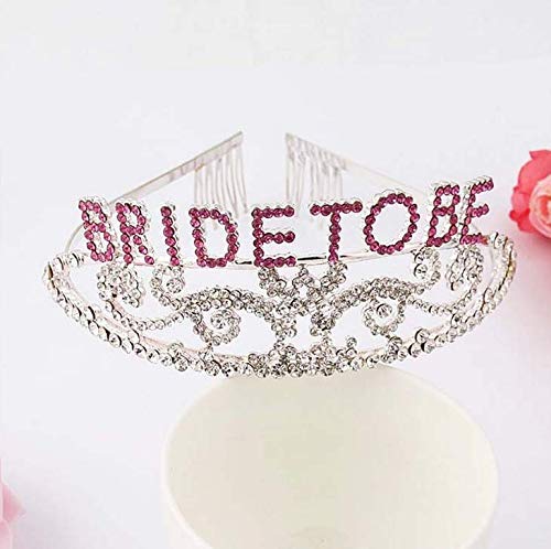 Losuya Pretty Rhinestone Sparkle Bride to Be Tiara Crown Headband Comb Wedding Bridal Shower Party Decoration