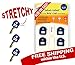 2-in-1 Key Cap and tag - Stretchy Material - One Size Fits Most Keys -Blank and Printed Labels - 4 Pack - Bold Colors