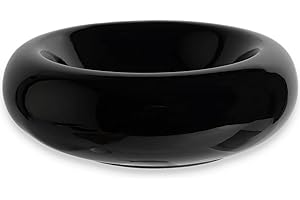KTLECL 6.1 Inch Cat Bowls, 7 oz Ceramic Cat Food Bowl, Whisker Fatigue Relief Cat Bowl, Anti-Vomiting, Protect Spine, Perfect for Indoor Cats(Black)