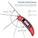 Digital Meat Thermometer, Instant Read Cooking Thermometer, Electronic Meat Thermometer with Probe for Kitchen, BBQ, Poultry, Grill Food & Candy- Fordable, Fast & Auto On/Off (Red)