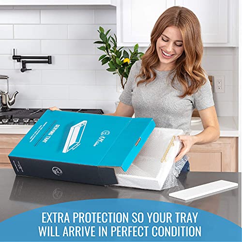 White Serving Tray with Handles in Gold 2 White Wood Coasters 15.75