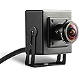 REVODATA TSEye Fisheye PoE Mini IP Camera, Built in Microphone, Ultra HD 2880 x 1620P@20fps, 1.7mm Panoramic Fisheye Lens, Wide-Angle Home Security Cam, P2P Remote Viewing (I706-3-P-A-TS Metal)