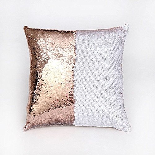 rose gold sequin cushion
