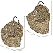 MyGift Handwoven Rattan Wall Hanging Storage Basket, Small Decorative Baskets, 8 and 8.5 Inch, Set of 2