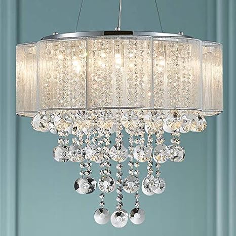 Bestier Modern Pendel Kristall Regentropfen Kronleuchter Beleuchtung