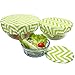 wegreeco Elastic Reusable Bowl Covers for Bread Proofing, Fabric Cloth Sourdough Bowl Covers for Proofing - Set of 3, Chevron Green