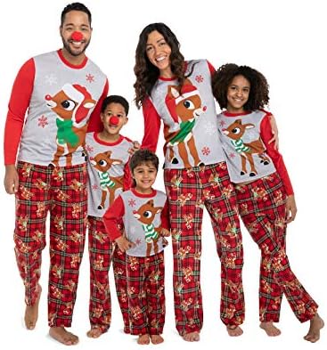 Rudolph the Red Nosed Reindeer Christmas Holiday Family Sleepwear Pajamas Dad Mom Kid Baby