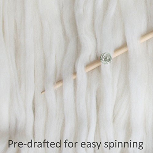 EASY SPINNING FIBER - Learn Spinning in a Jiffy. Pre-Drafted Pencil Roving. Luxuriously Soft Silk Merino, Lotus