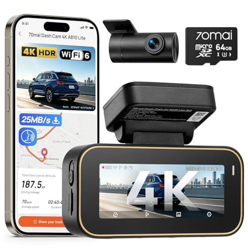 70mai A810 Lite 4K Dash Cam Front and Rear