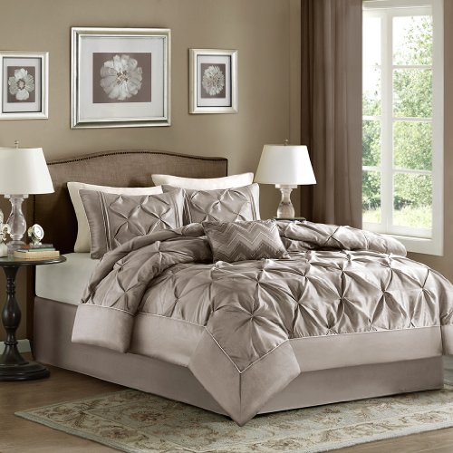 Home Essence Madeline 5-Piece Comforter Set Queen Taupe