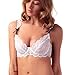 Ruzishun Women's Push Up Bra See-through Lace Underwear Set