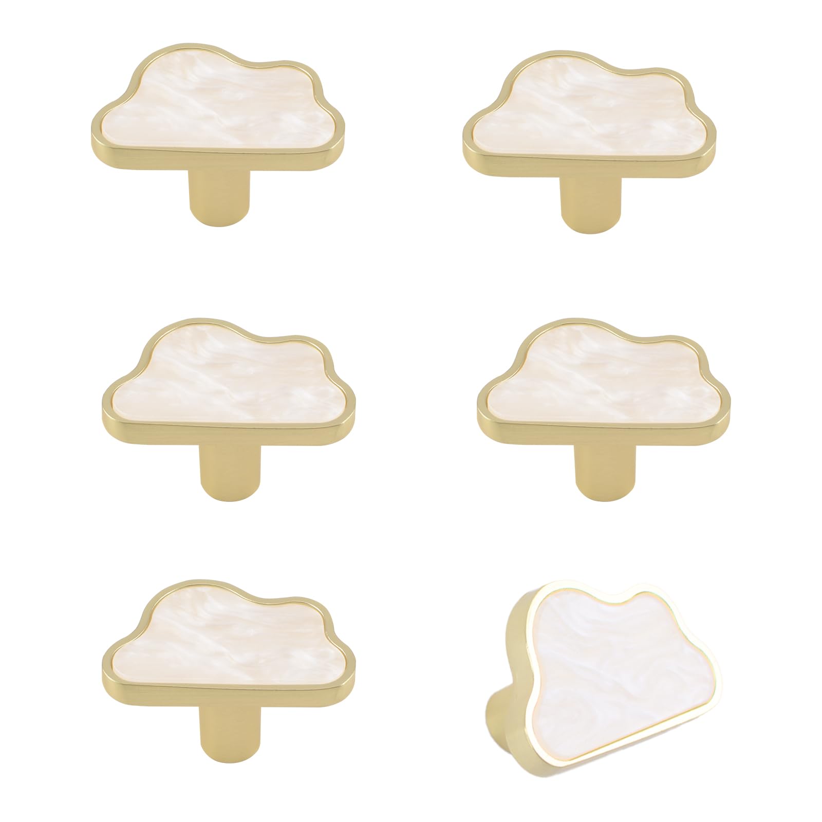MOROBOR Decorative Cloud Kitchen Cabinet Knobs, 6 Pack Creative Dresser Drawer Pulls Furniture Cupboard Door Pull Handles Single Hole Zinc Alloy Knobs Furniture Accessories — image 1