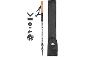 Cascade Mountain Tech Trekking Poles - Carbon Fiber Monopod Walking or Hiking Sticks with with Accessories Mount and Adjustable Quick Locks