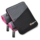 Fast Drying Microfiber Towel Set for Gym, Travel, Camping, Hair. Large Bath and Sports Towels + Compact Mesh Pack. Super Absorbent, Anti-Bacterial, Quick Dry Technology plus.