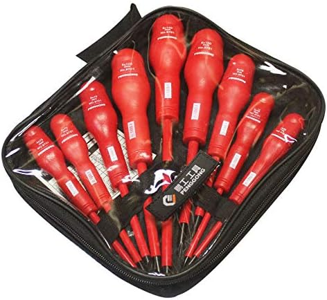 PinnacleT1 9pcs Insulated Magnetic Tip CR-V Precision Slotted Phillips Screwdriver Set,Premium Tool Kit Set-1000v