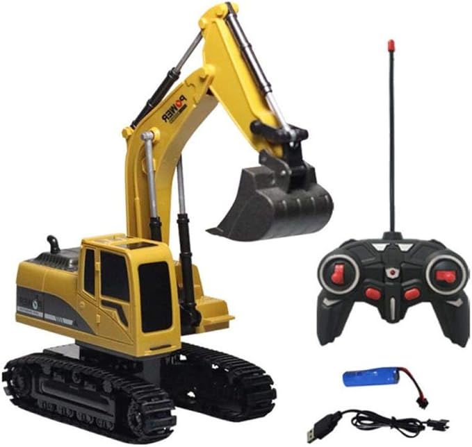 doudouTU Excavadora De Aleación De 6 Canales 1:24 Excavadora De Control