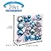 Teresa's Collections 70ct Winter Land Shatterproof Christmas Ball Ornaments Decoration Silver and Blue,1.57Inch-3.15Inch for Christmas Tree Decoration