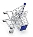 Mini Novelty Blue Shopping Cart Carriage Pen Pencil Supplies Holder With Wheels, Desk Accesory