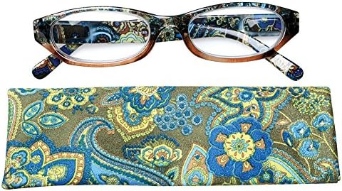 Women's Paisley High Powered Reading Glasses - Brown - +6.0 Magnification