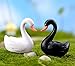 Smilesky Miniature Swan Figure Animal Bird Toys Fairy Garden Decorations White & Black 1