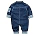 Toddler Baby Boys Girls Long Sleeve Denim Romper Jumpsuit Outfit Clothes,3-6 Months,Dark Blue