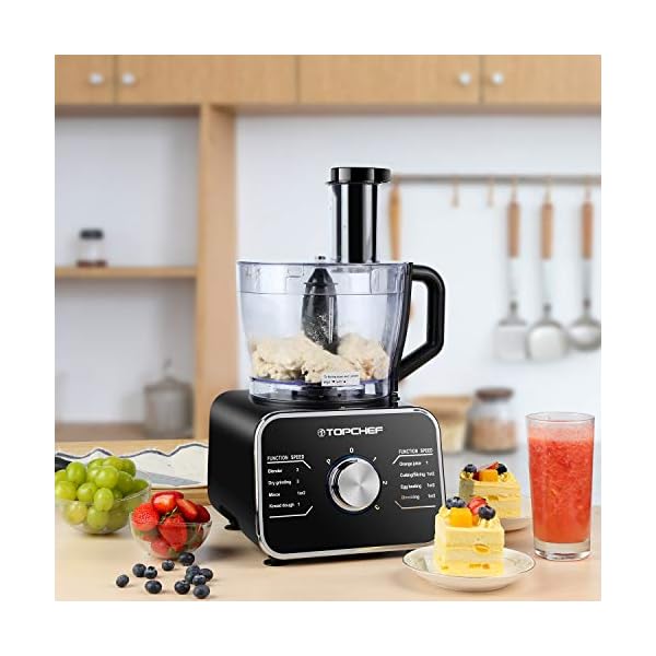 Food-Processor-Topchef-1100W-Multifunctional-Food-Processor-Blender-Chopper-Mixer-Grinder-Citrus-Juicer-Knead-Dough-Blades-Shredder-Slicing-Attachments-and-32L-Bowl-15L-Blender-Jug Food Processor Topchef 1100W Multifunctional Food Processor- Blender, Chopper, Mixer, Grinder, Citrus Juicer, Knead Dough Blades, Shredder, Slicing Attachments and 3.2L Bowl 1.5L Blender Jug