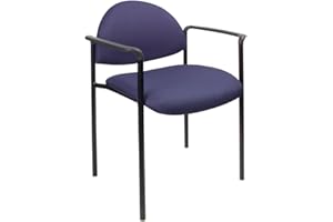 Boss Office Products Dimond Fabric Stacking Chair with Arms in Blue