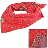 PUPTECK Pet Dog Cat Puppy Bandana Bibs Triangle Head Scarf Accessories Neckerchief for Small to Large Breed, Red