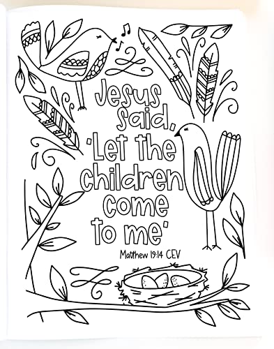The Bible Coloring Book for Girls: Color 40 Cute Designs of Inspirational Verses & Christian Artwork