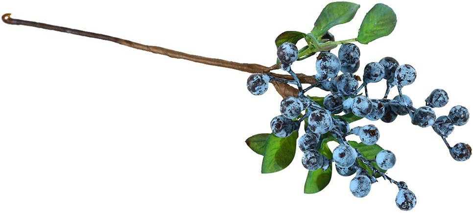 1 Pc Vivid Artificial Plastic Flower Simulation Fruit Blueberry Green Plant Home Hotel Cafe Decoration Dark Blue