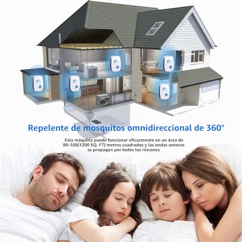 Ultrasonic Mosquito Repeller, 6 Pack Electronic Mosquito Repellent Pest Control, Ultrasonic Pest Repeller for Anti Mosquito, Flies, Mice, Cockroaches, Spiders, Rodents