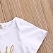 Infant Baby Golden Shiny Words Print Arrow Pattern Romper Bodysuit Outfits (0-3 M, White)