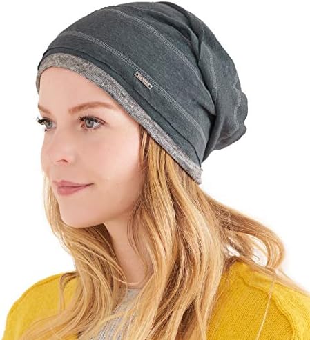 CHARM Slouchy Linen Beanie Hat - Mens 