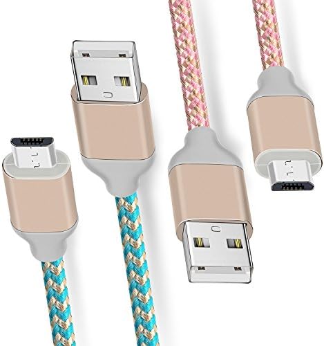 Xbox One Controller Charging Cables,6ft PS4 Micro usb Cords for Playstation 4,Dualshock 4, Ps4 Slim/Pro,Android Smartphones -Blue  Pink