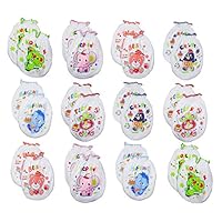 Clickcago Newborn Baby Boys and Girls Gloves,No Scratch Mittens 100% Cotton 12 Pair/set12