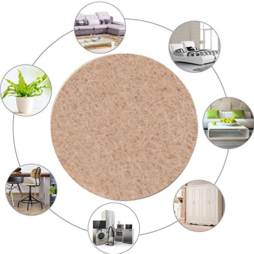 Felt Pads (48 Pieces) - Heavy Duty Adhesive Felt Pads - Protect your Hard Floors from Furniture Scratches - Floor Protector for Tiled, Wood, Laminate, Flooring - Beige by MINERVA - Thumbnail 3