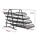 AGPtEK 4 Tiers Black Mesh Filling Desk Letter Paper Storage Tray Organizer for Home & Office Use