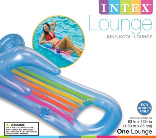 Intex 58802EP Inflatable King Kool Swimming Pool Lounge Raft in Blue or Grey -2 Pack