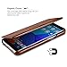Galaxy S8 Plus Leather Case, Icarercase Genuine Vintage Leather Flip Folio Opening Cover in Curved Edge Design, Side Open Case with Hidden Magnetic Snap for Samsung Galaxy S8 Plus 6.2 Inch (Brown)