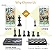 3-in-1 Chess Set - Travel Chess Set Magnetic Chess & Checkers & Backgammon Folding Chess Board Game, Portable Checkers with 3 Mesh Bags, Best Chess Games Gift for Kids and Adults 12.4 Inches