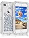 Coolden iPhone 8 Plus Case, iPhone 7 Plus Case, 3D Glitter Shell Clear Quicksand Liquid Cover Dual Layer Shockproof Bumper Impact Resistant Anti-Drop Skin for 5.5” Apple iPhone 7 +/8 + (Silver)