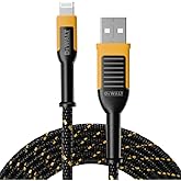 DEWALT Lightning to USB Cable — Reinforced Braided Cable for Lightning — Charger Cord Compatible with iPhone — Apple Compatib