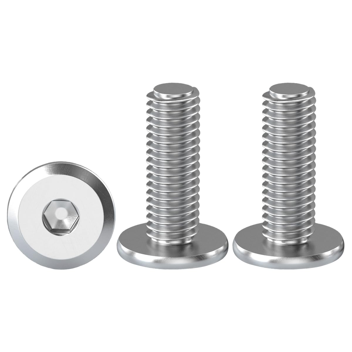 Drenky M6 Furniture Bolts, Flat Head Screws M6 X 20mm Flat Hex Bolt 304 Stainless Steel Bolts 20 Pack Joint Connector