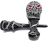 Kerang Kendama Black White Full Crackle Red Eye