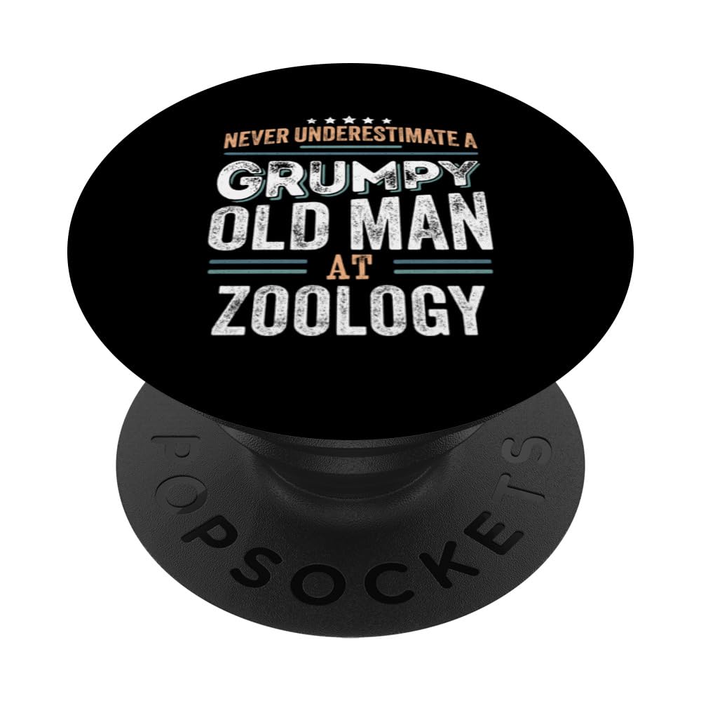 Grumpy Old Man at Zoology Funny Dad Gifts PopSockets Swappable PopGrip