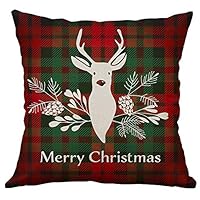 Nuoinet Christmas Decoration Pillow Pillowcase - Christmas Sofa Bed Home Lattice Decor Pillow Case Cushion Cover (B)