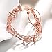 YamaziHD Fashion Jewelry Austrian Crystals Rose Gold Plated Multi-Strand Unique Bracelet for Women Girls (Big size)