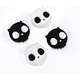 GeekShare Silicone Skull Steam Deck Thumb Grip Caps, Joystick Cover Compatible with Steam Deck Only,4PCS (White & Black)