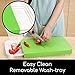 2 in 1 large plastic cutting board mat, non-slip cutting boards for kitchen with Strainer, Wash Tray, Colander, Dishwasher Safe, 16.1 Inch, Green. Camping cookware and camping accessories.
